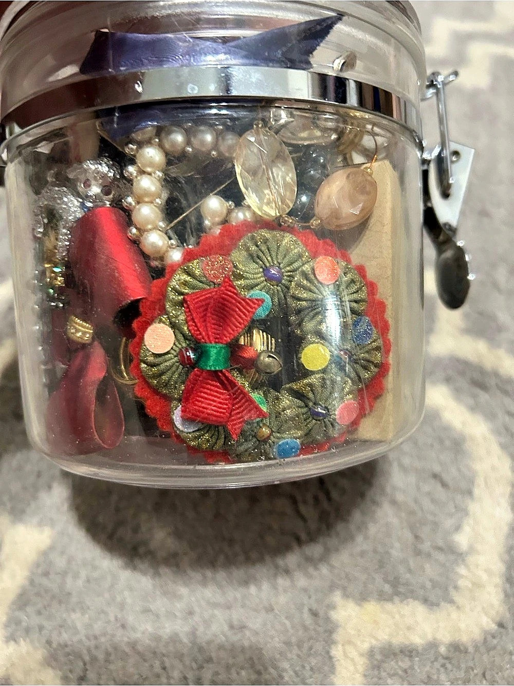 Mystery jewelry jar ! Vintage brooches and misc pieces and sterling
